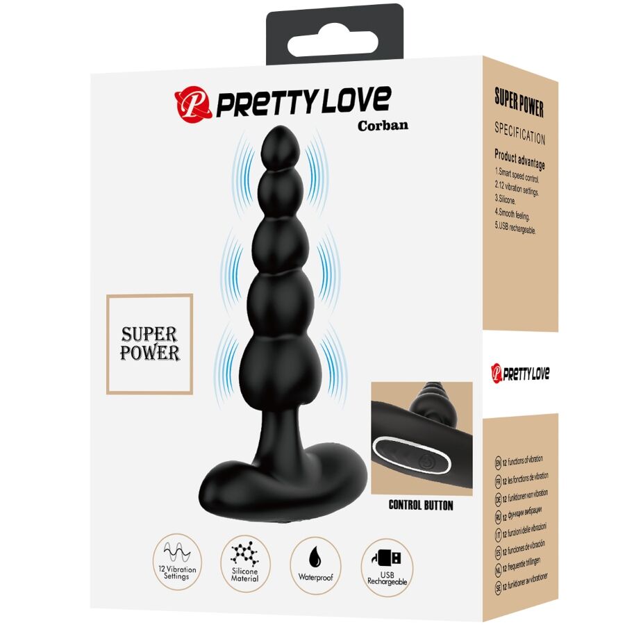 PRETTY LOVE - CORBAN ANALE VIBRATOR 10 TRILLINGEN ZWART