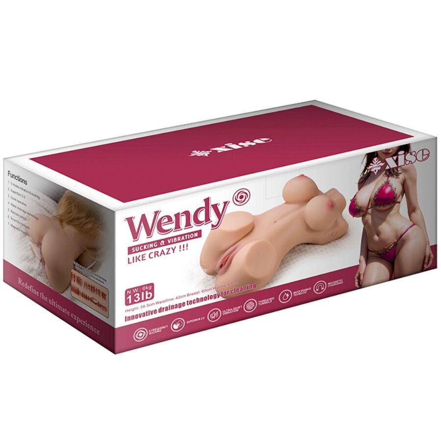 XISE - WENDY ZUIGENDE VROUWELIJKE ROMP MET TRILLING EN AFSTANDSBEDIENING 6 KG