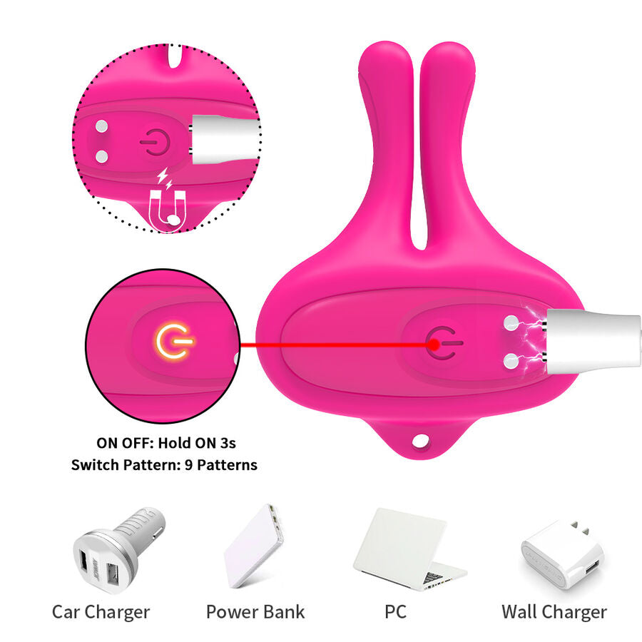 ARMONY - KONIJN VORM VIBRERENDE MAGNETISCHE NIPPELKLEMMEN ROZE