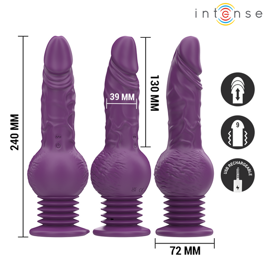 INTENSE - TATUM MULTIFUNCTIONELE VIBRATOR MET OP EN NEER VIBRATIE 24 CM PAARS