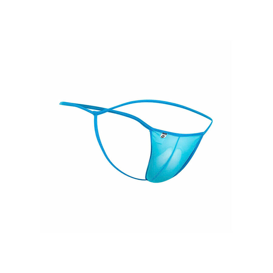 MOB - TRANSPARENT T-SHAPED THONG AQUA SIZE L/XL