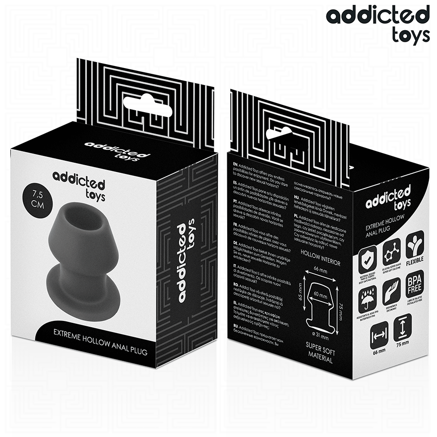 ADDICTED TOYS - EXTREEM HOLLE ANALE PLUG SILICONEN MAAT S 7,5 CM