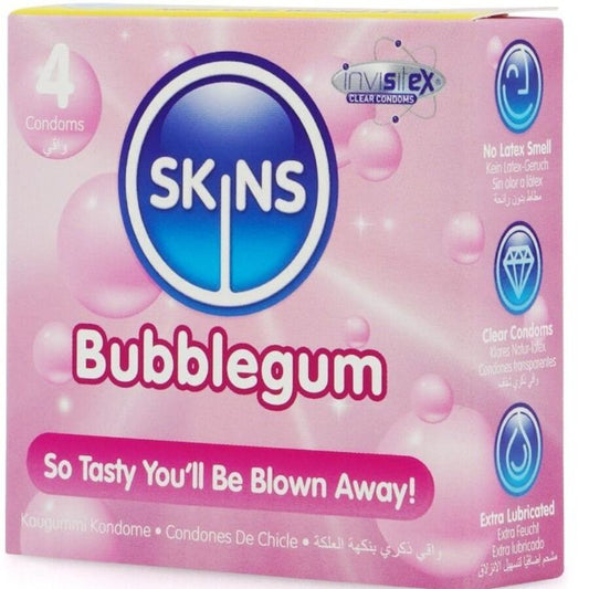 SKINS - BUBBLEGUM PREMIUM CONDOMS PAK 4
