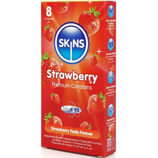 SKINS - AARDBEI PREMIUM CONDOMS PAK 8