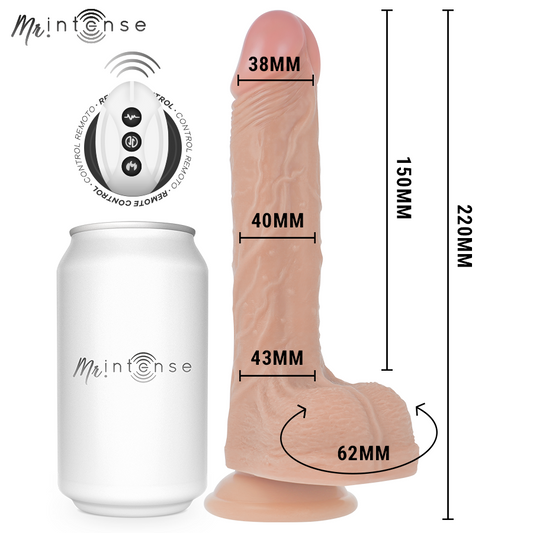 MR INTENSE - BALDWIN REALISTISCH MULTIFUNCTIONEEL MET TRILLING, AFSTANDSBEDIENING OMHOOG EN OMLAAG, 22 CM - OF - 4 CM