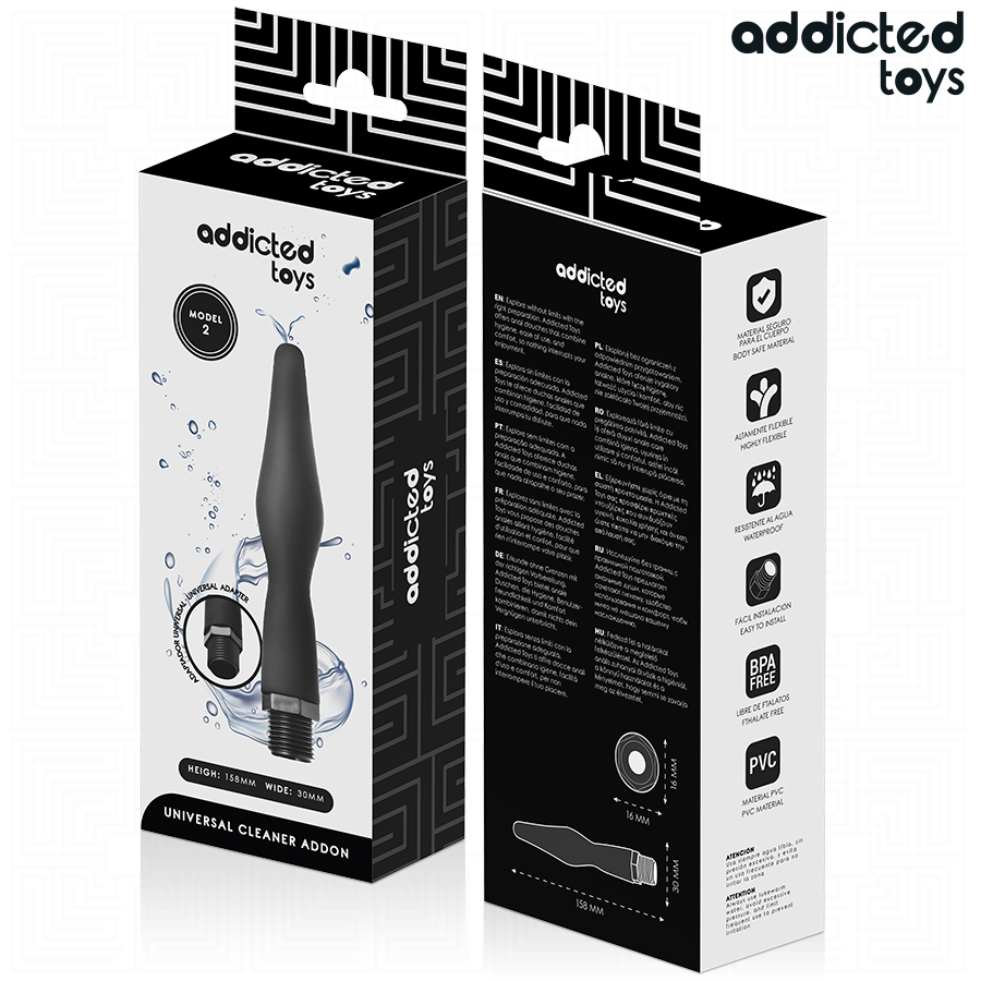 ADDICTED TOYS - ANAAL REINIGER MET UNIVERSELE ADAPTER MODEL 2