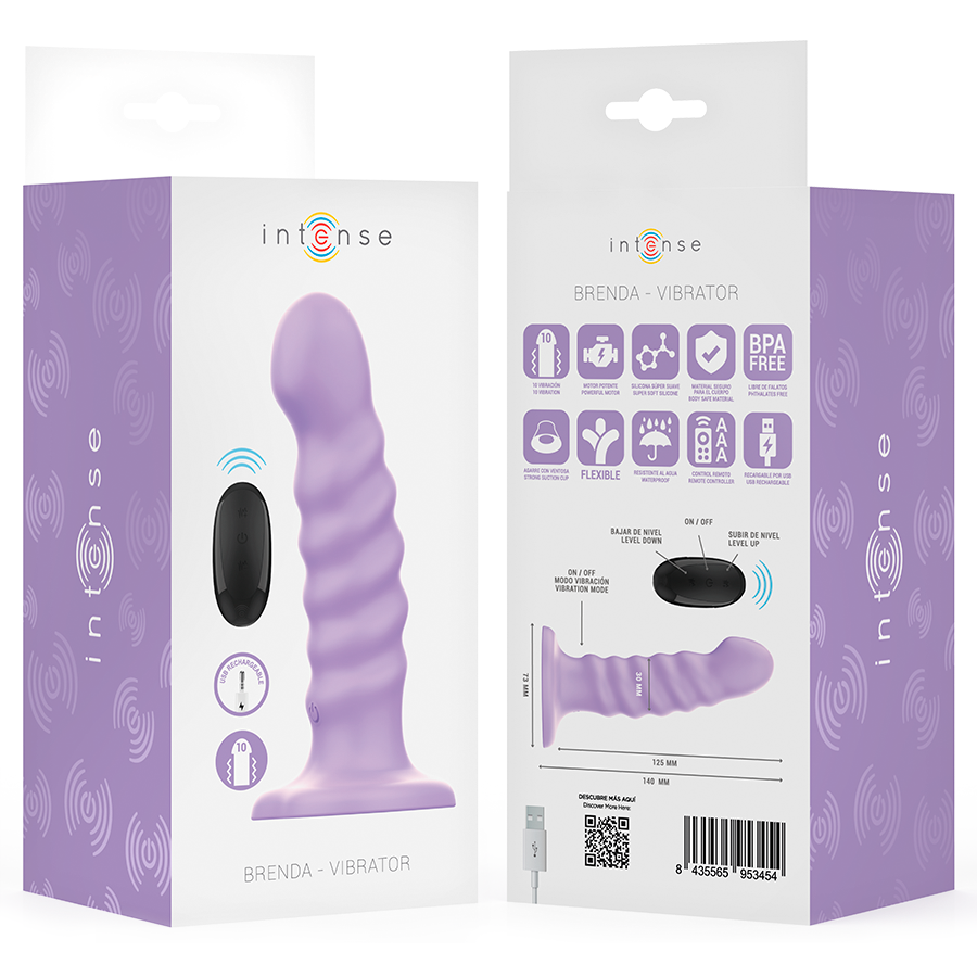 INTENSE - BRENDA VIBRATOR MAAT M SPIRAAL DESIGN 10 TRILLINGEN PAARS AFSTANDSBEDIENING