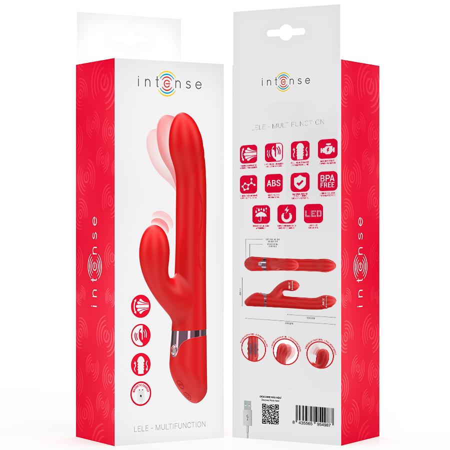 INTENSE - LELE MULTIFUNCTIONELE VIBRATOR ROTEREND & OSCILLEREND & STIMULEREND ROOD
