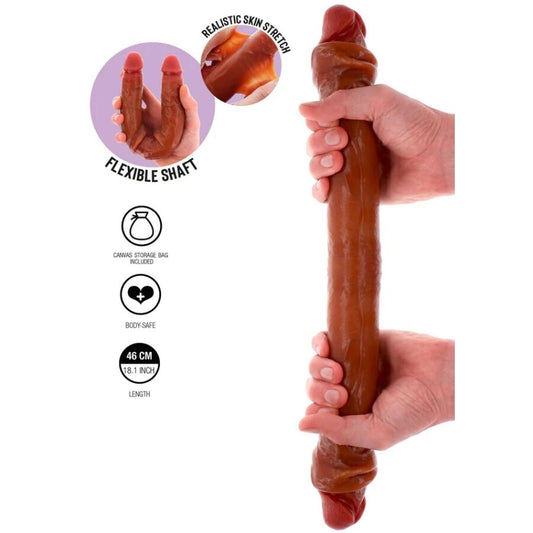 GET REAL - DUBBELZIJDIGE SILICONEN DILDO KARAMEL 46 CM