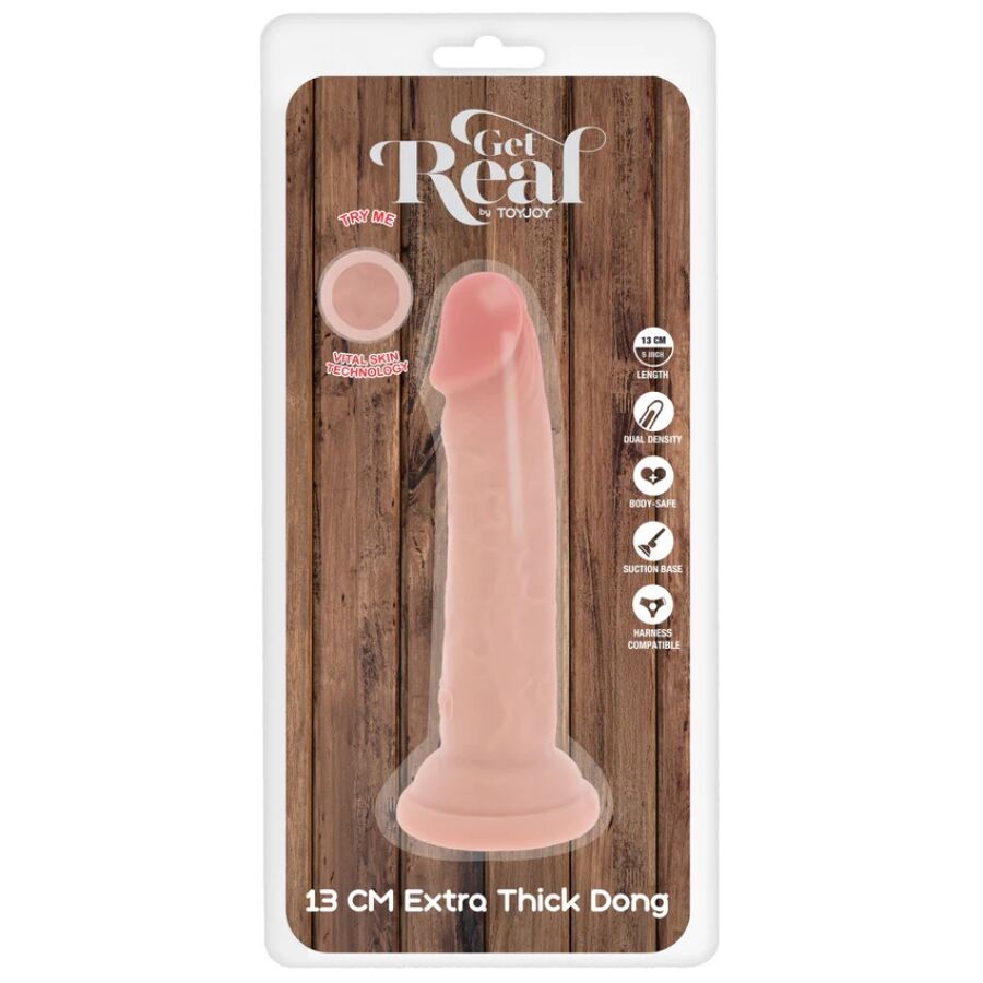 GET REAL - LUXE DIKKE DUBBELE-DICHTHEID TPE DONG 13 CM