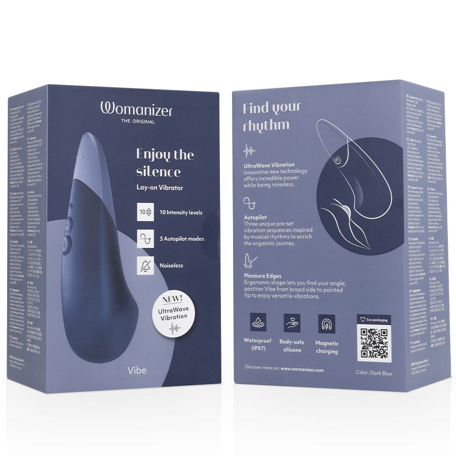 WOMANIZER - VIBE Oplegvibrator ZONDER GELUID DONKERBLAUW