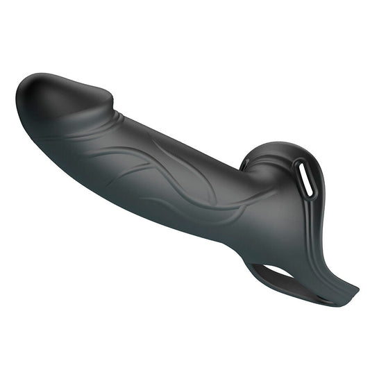 PRETTY LOVE - LANDON BLACK VIBRATING STRAP-ON