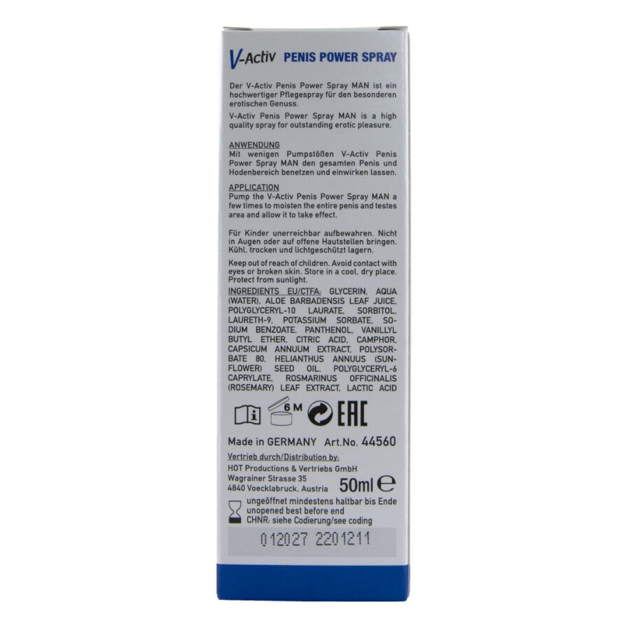 HET NIEUWE – V-ACTIV PENIS POWER SPRAY VOOR MANNEN 50 ML