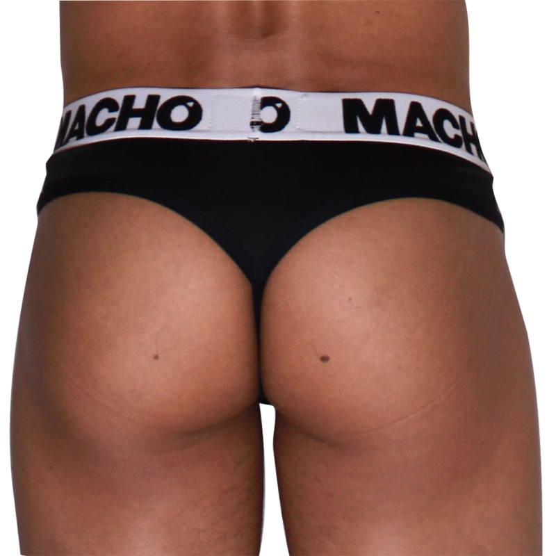 MACHO - MTG002 BLACK/BLACK THONG S