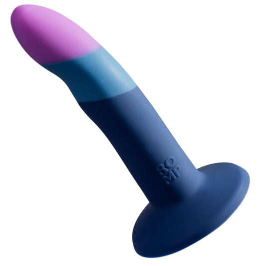 ROMP - PICCOLO HARNAS + SILICONEN DILDO MET DRIEKLEURIGE ZUIGNAP 14 CM