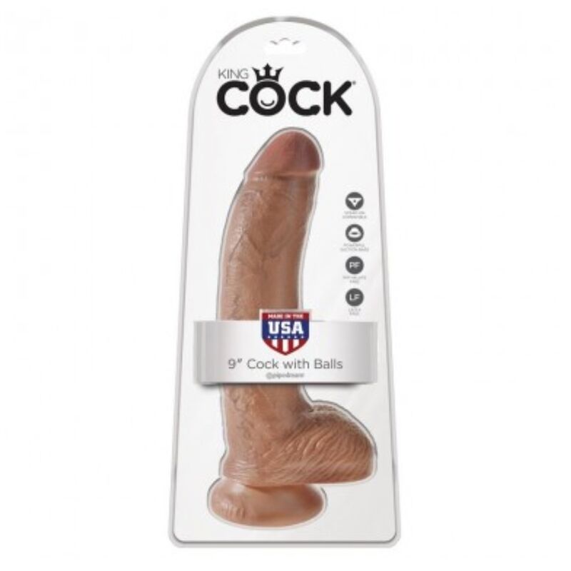 KING COCK - REALISTISCHE DILDO MET BALLEN 22,8 CM