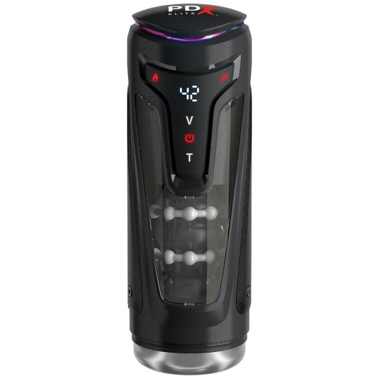 PDX ELITE - MOTO-BATOR PRO THRUSTING STROKER AUTOMATISCHE TRILLENDE EN VERWARMENDE MASTURBATOR 26,5 CM