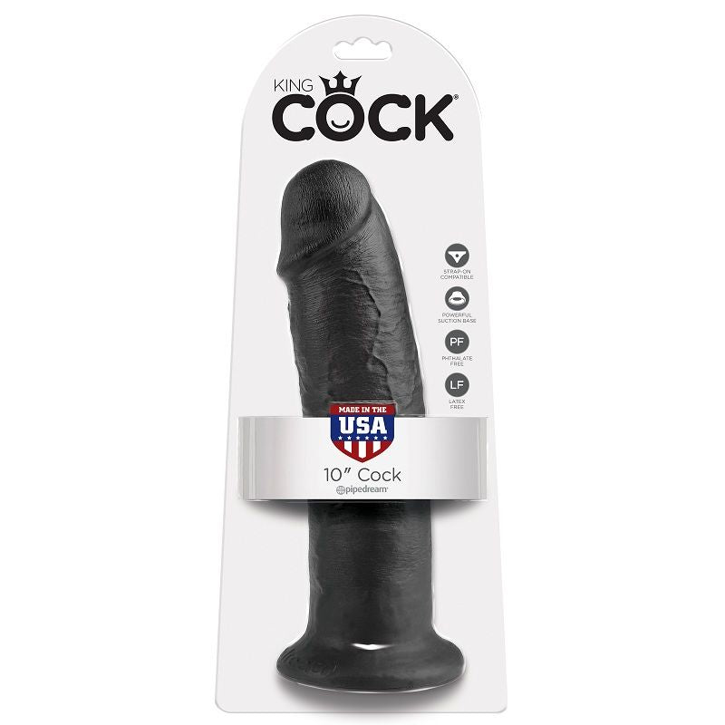 KING COCK - DILDO ZWART 25 CM