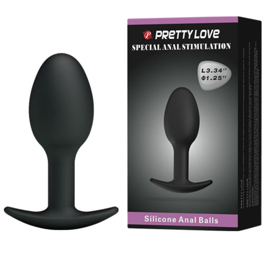 PRETTY LOVE - SILICONE ANALE PLUG 6,5 CM ZWART