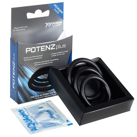 JOYDIVISION POTENZDUO - PLUS 3 ZWARTE RINGEN SET - S, M, L