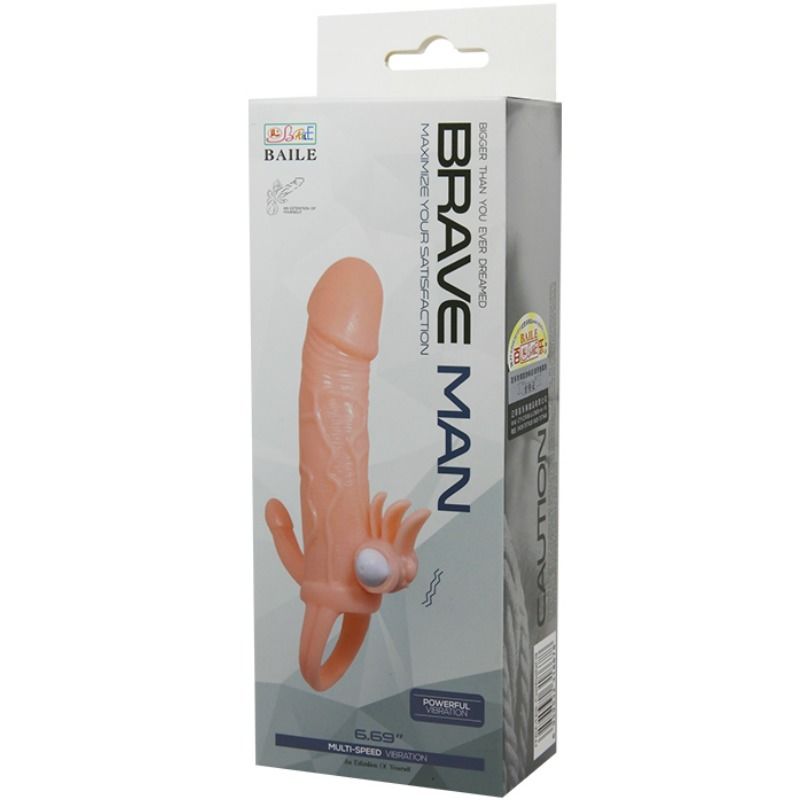 BAILE - BRAVE MAN PENISHOES MET CLITORIS EN ANALE STIMULATIE VLEES 16,5 CM