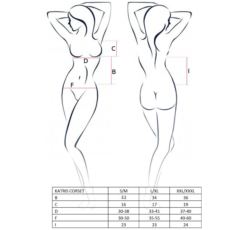 PASSION - WOMAN KATRISS CORSET ZWART MAAT S/M