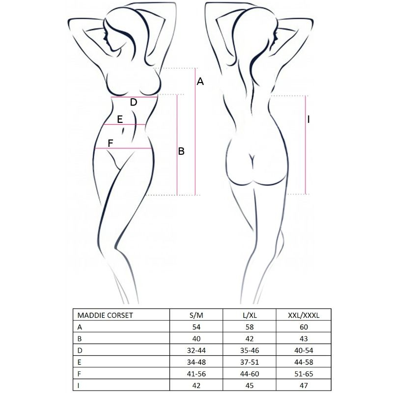 PASSION - WOMAN MADDIE CORSET ZWART MAAT S/M
