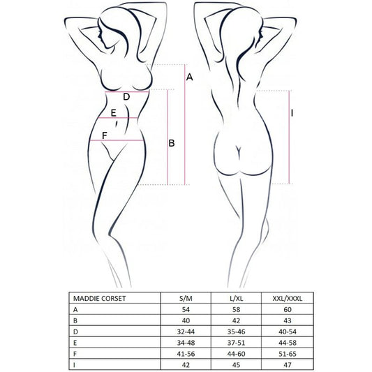 PASSION - WOMAN MADDIE CORSET ZWART MAAT S/M