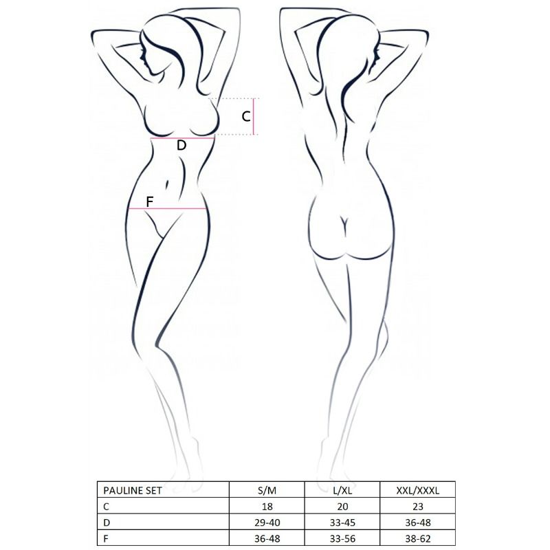 PASSION - VROUW PAULINE SET 3-DELIG MAAT S/M