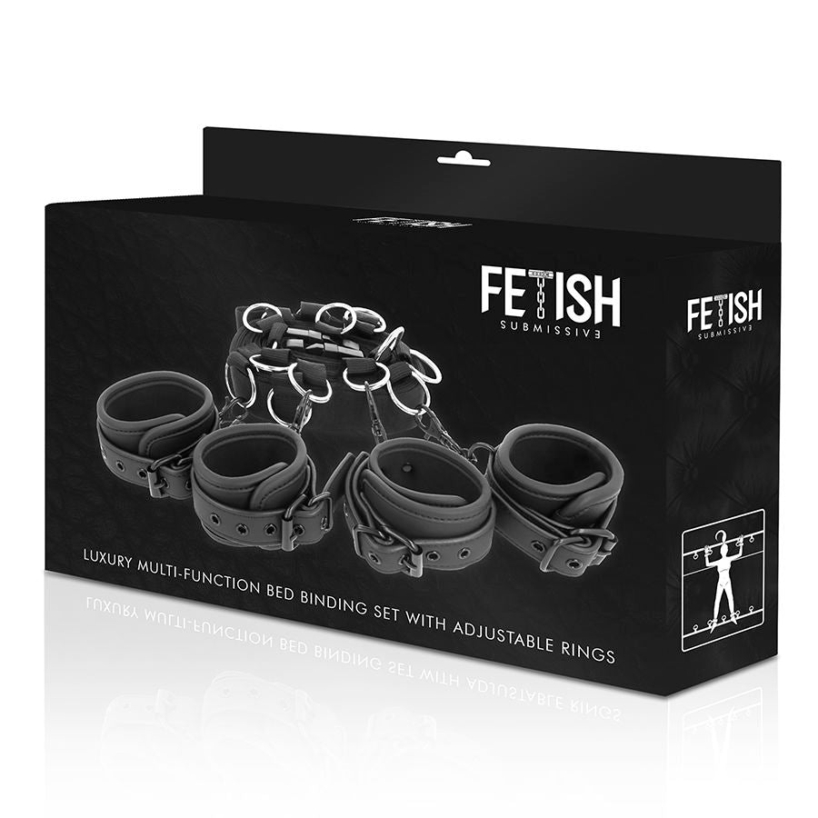 FETISJ SUBMISSIEF - LUXE BEDBANDEN SET MET NEOPREEN VOERING