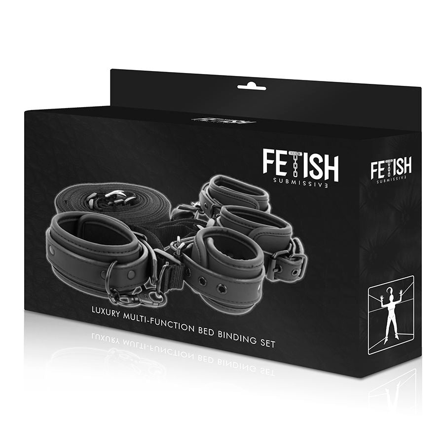 FETISH ONDERDANIG - SET HANDBOEIEN EN BANDEN MET NEOPREEN VOERING