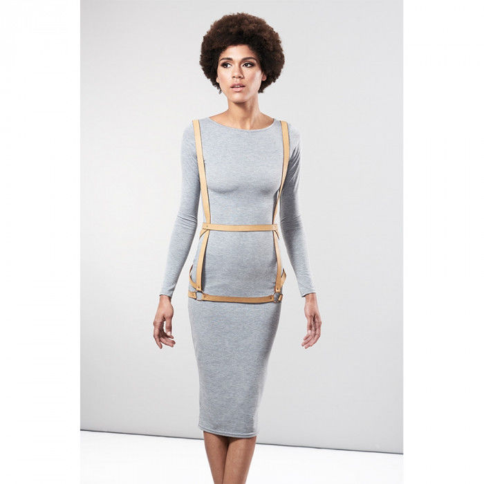 BIJOUX - INDISCRETS MAZE HARNESS JURK VORM BRUIN