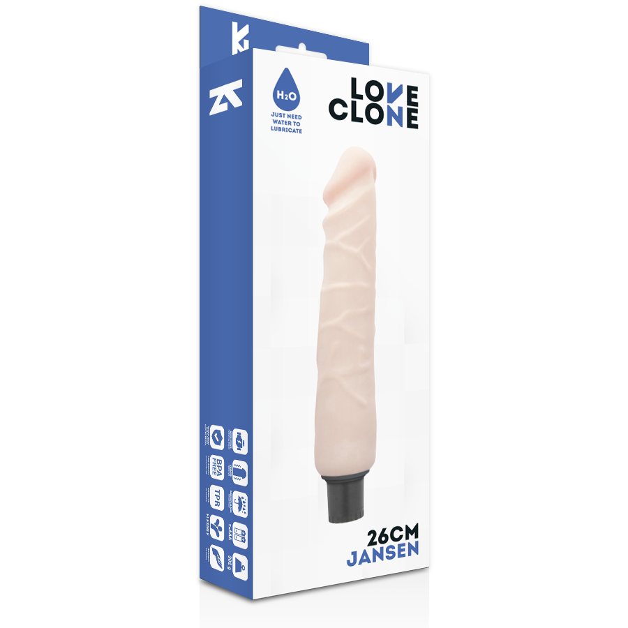 LOVECLONE - JANSEN ZELFSMERENDE VIBRATOR 26 CM -O- 4.2 CM