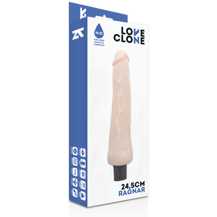 LOVECLONE - RAGNAR ZELFSMEERDENSE VIBRATOR 24,5 CM -O- 3,5 CM