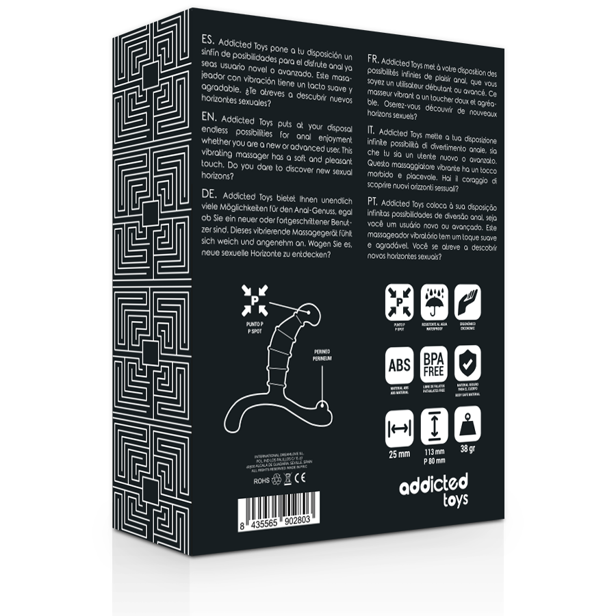 ADDICTED TOYS - PROSTAAT ANALE PLEZIER ZWART
