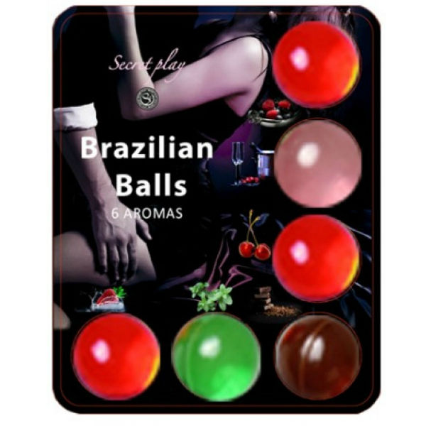 SECRETPLAY - BRAZILIAANSE BALLEN GLIJMIDDEL HETE BALLEN 6 STUKS