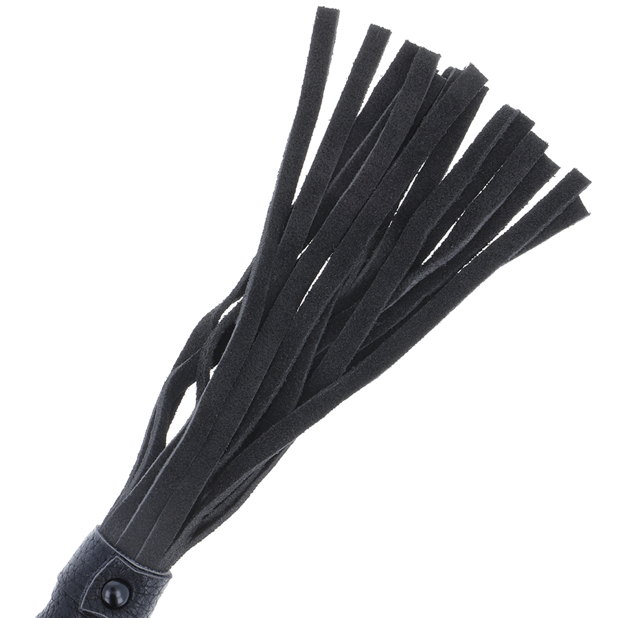 DARKNESS - ZWARTE BONDAGEZWEPE MET LEREN HANDVAT