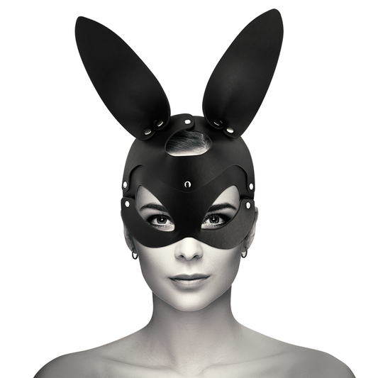COQUETTE CHIC DESIRE - VEGAN LEREN MASKER MET KONIJNENOREN