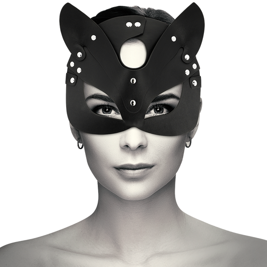 COQUETTE CHIC DESIRE - VEGAN LEREN MASKER MET KONIJNENOREN