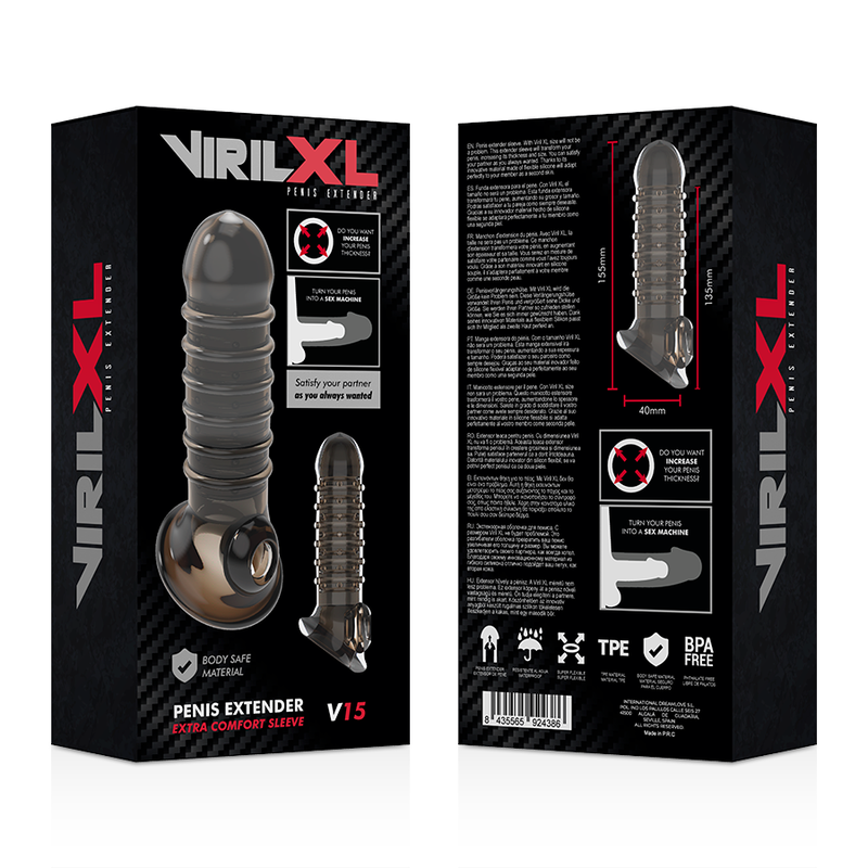 VIRILXL - PENISVERLENGING EN CONDOOM V15 ZWART