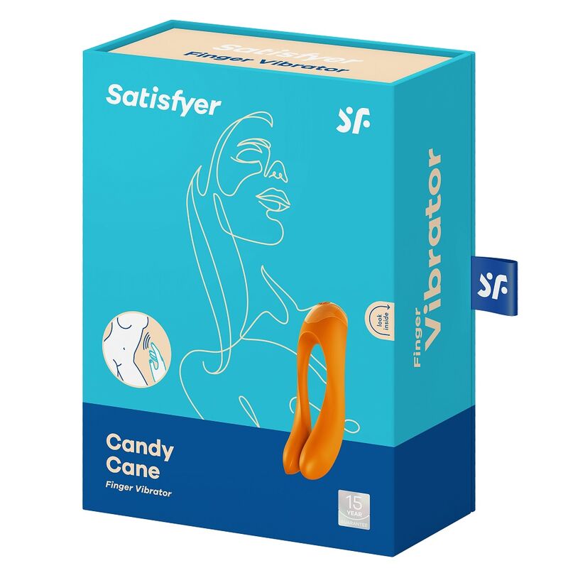 SATISFYER - CANDY CANE VINGERVIBRATOR ORANJE