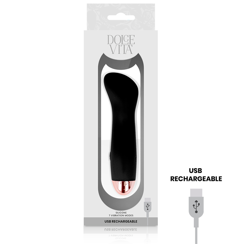DOLCE VITA - OPLAADBARE VIBRATOR ONE ZWART 7 SNELHEDEN