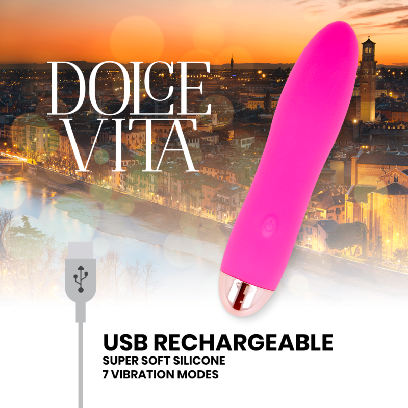 DOLCE VITA - OPLAADBARE VIBRATOR VIER ROZE 7 SNELHEDEN