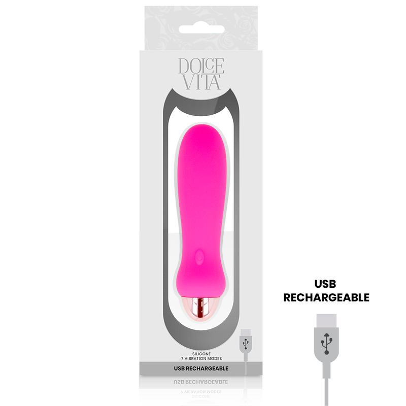 DOLCE VITA - OPLAADBARE VIBRATOR VIJF ROZE 7 SNELHEDEN