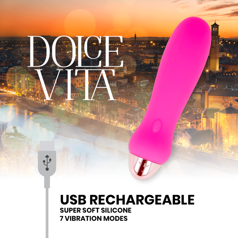 DOLCE VITA - OPLAADBARE VIBRATOR VIJF ROZE 7 SNELHEDEN