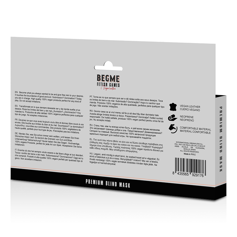 BEGME - ZWARTE EDITIE PREMIUM BLINDDOEK MET NEOPREEN VOERING