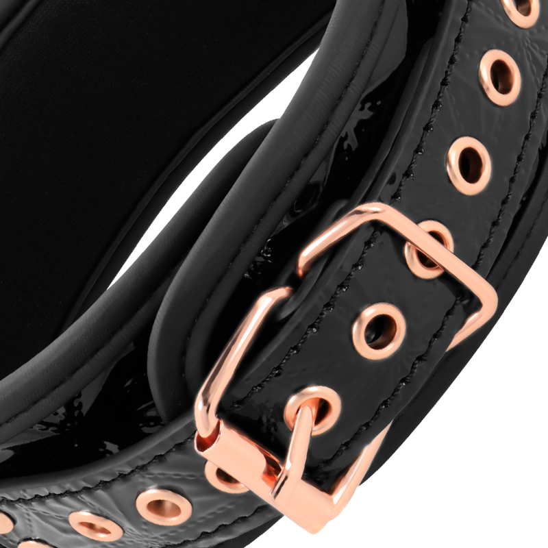BEGME - ZWARTE HALSBAND MET NIPPELKLEMMEN MET NEOPREEN VOERING