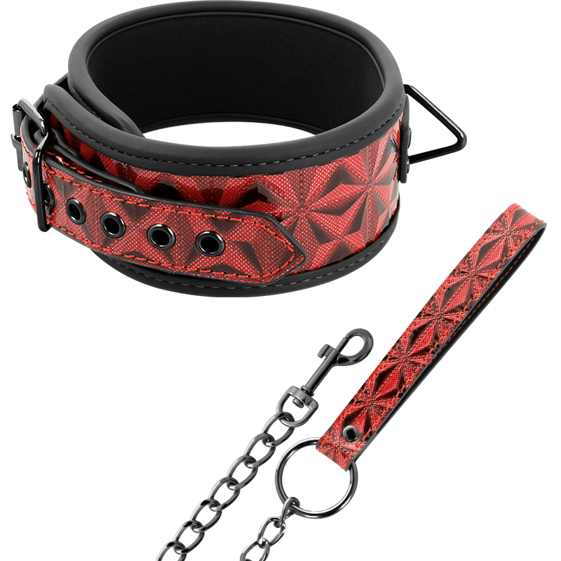 BEGME - RODE EDITIE PREMIUM HALSBAND VAN VEGAAN LEER MET NEOPREEN VOERING