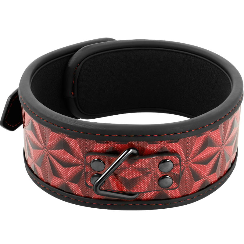 BEGME - RODE EDITIE PREMIUM HALSBAND VAN VEGAAN LEER MET NEOPREEN VOERING