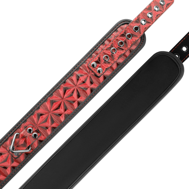 BEGME - RODE EDITIE PREMIUM HALSBAND VAN VEGAAN LEER MET NEOPREEN VOERING